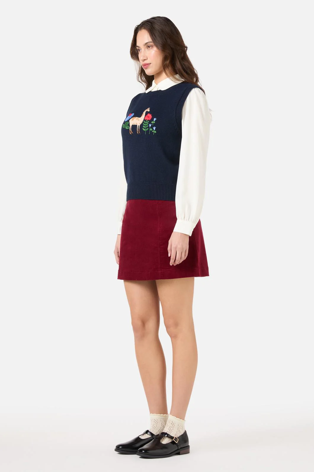 Llama Embroidered Knit Vest - Image 3