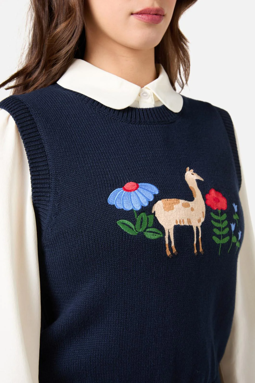Llama Embroidered Knit Vest - Image 5