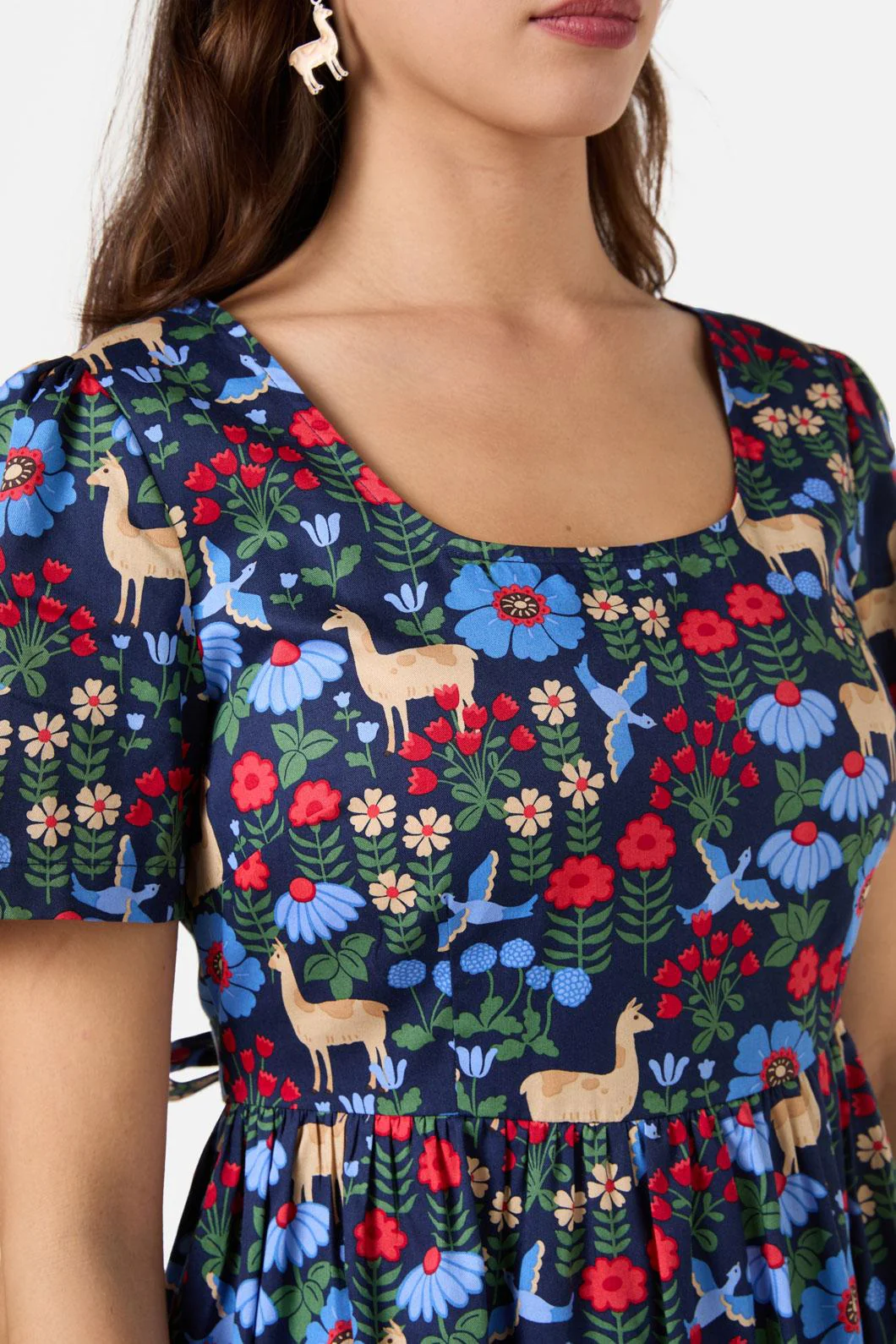 Llama Short Sleeve Dress - Image 7