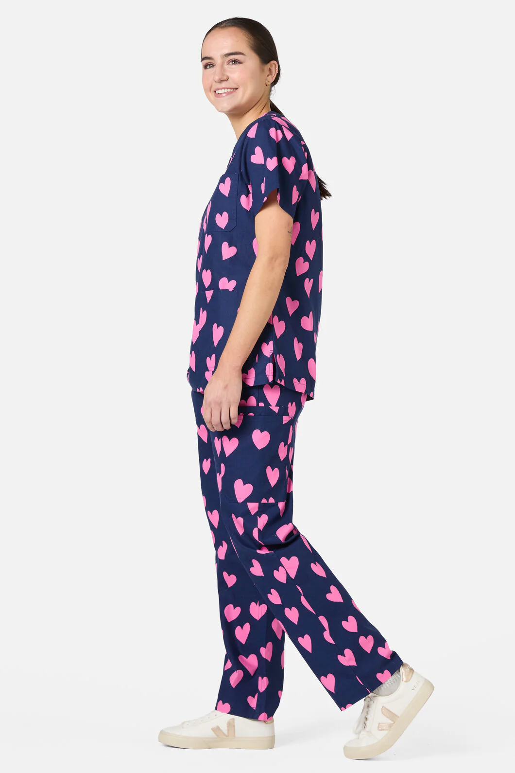 Love Hearts Navy Scrub Set - Image 4