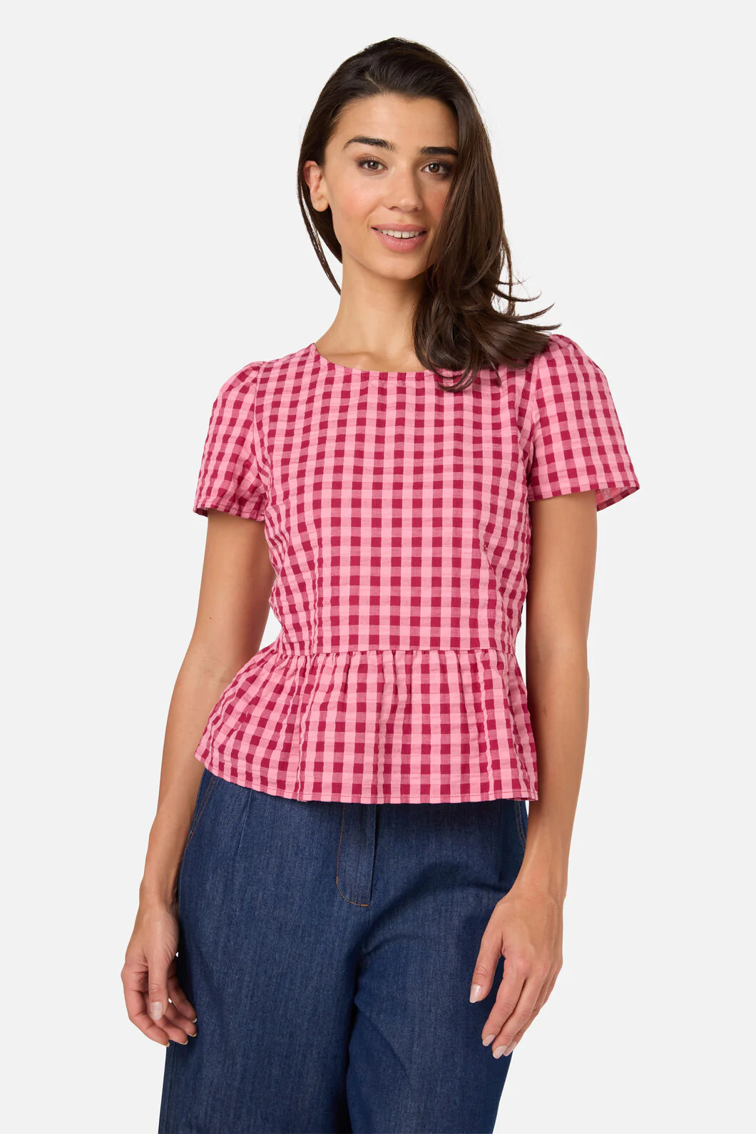 Margot Check Short Sleeve Top