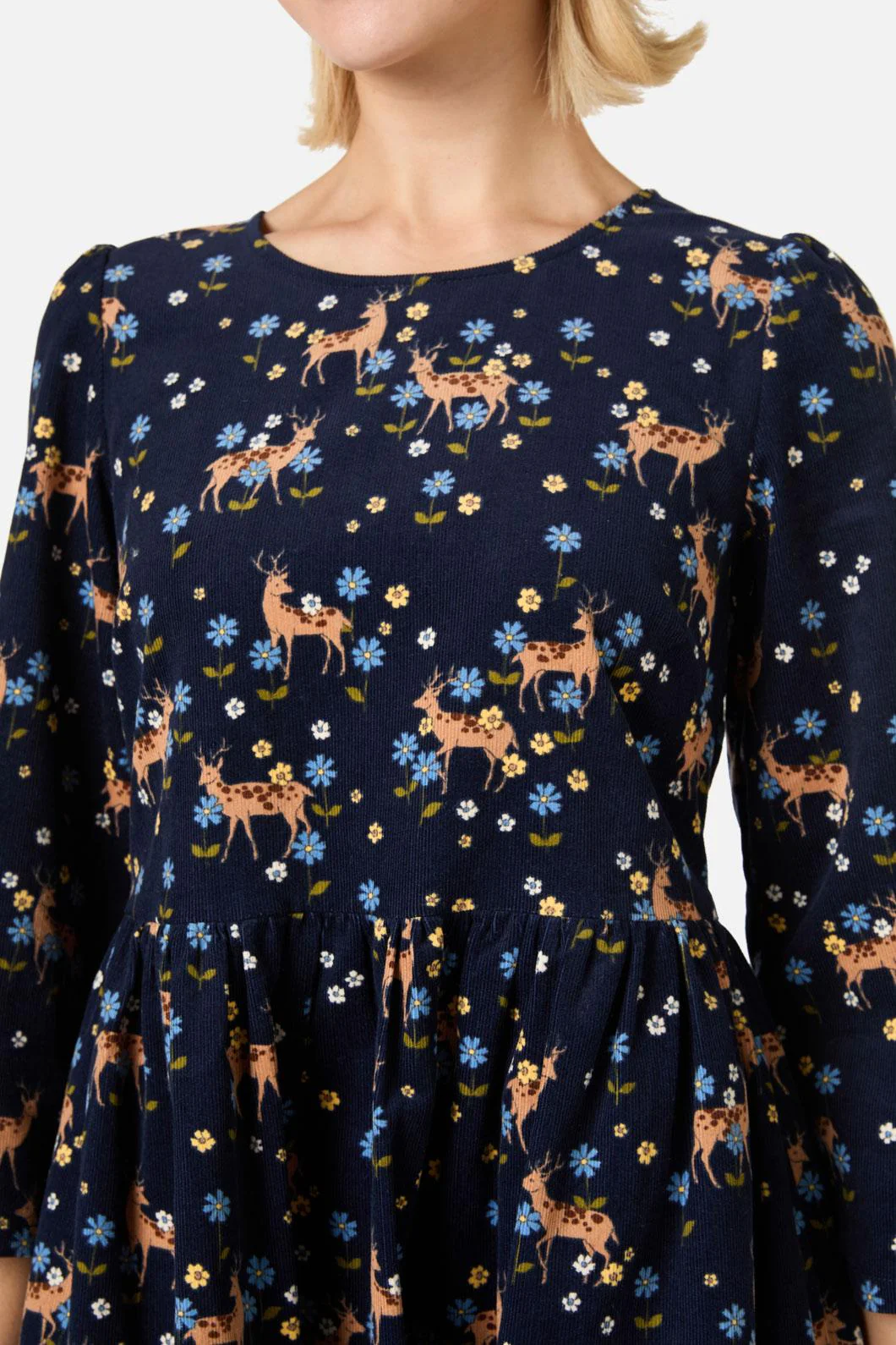 Meadow Deer Cord Sleeved Dress - Image 5