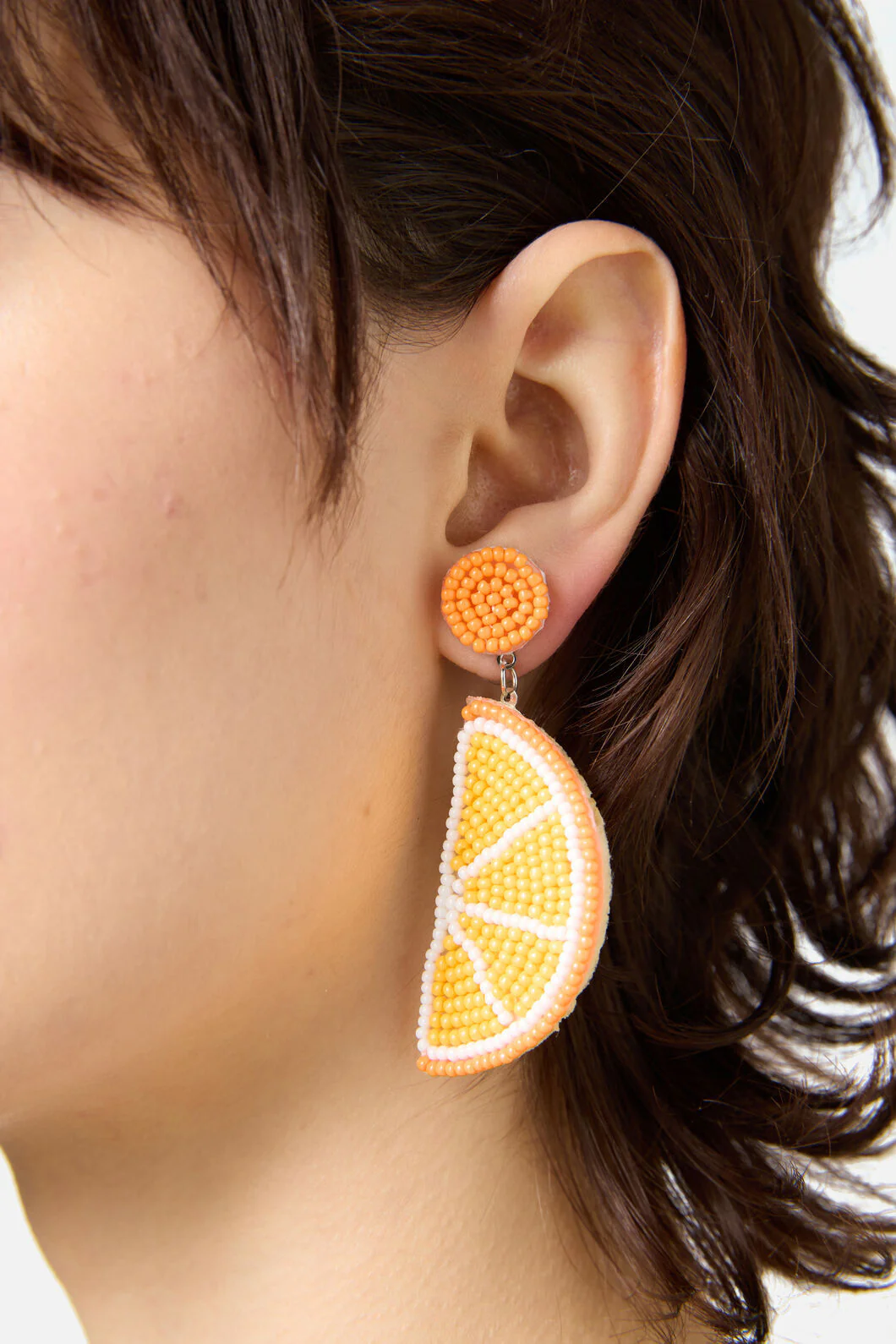 Orange Beaded Earrings - Image 2