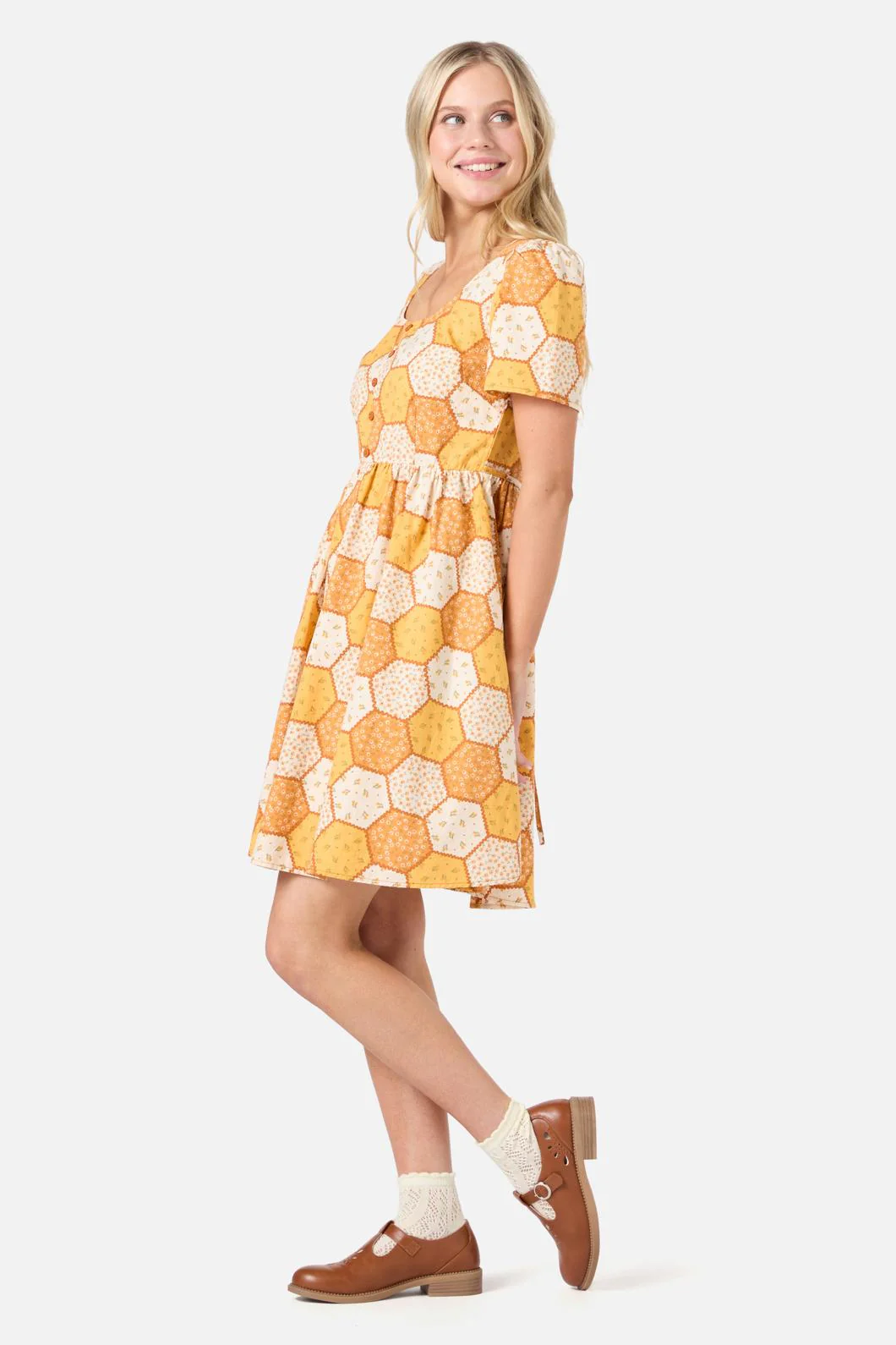 Patchwork Sleeved Mini Dress - Image 5