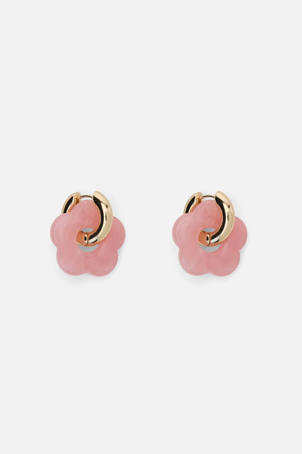 Pink Hoop Daisy Earrings - Image 4