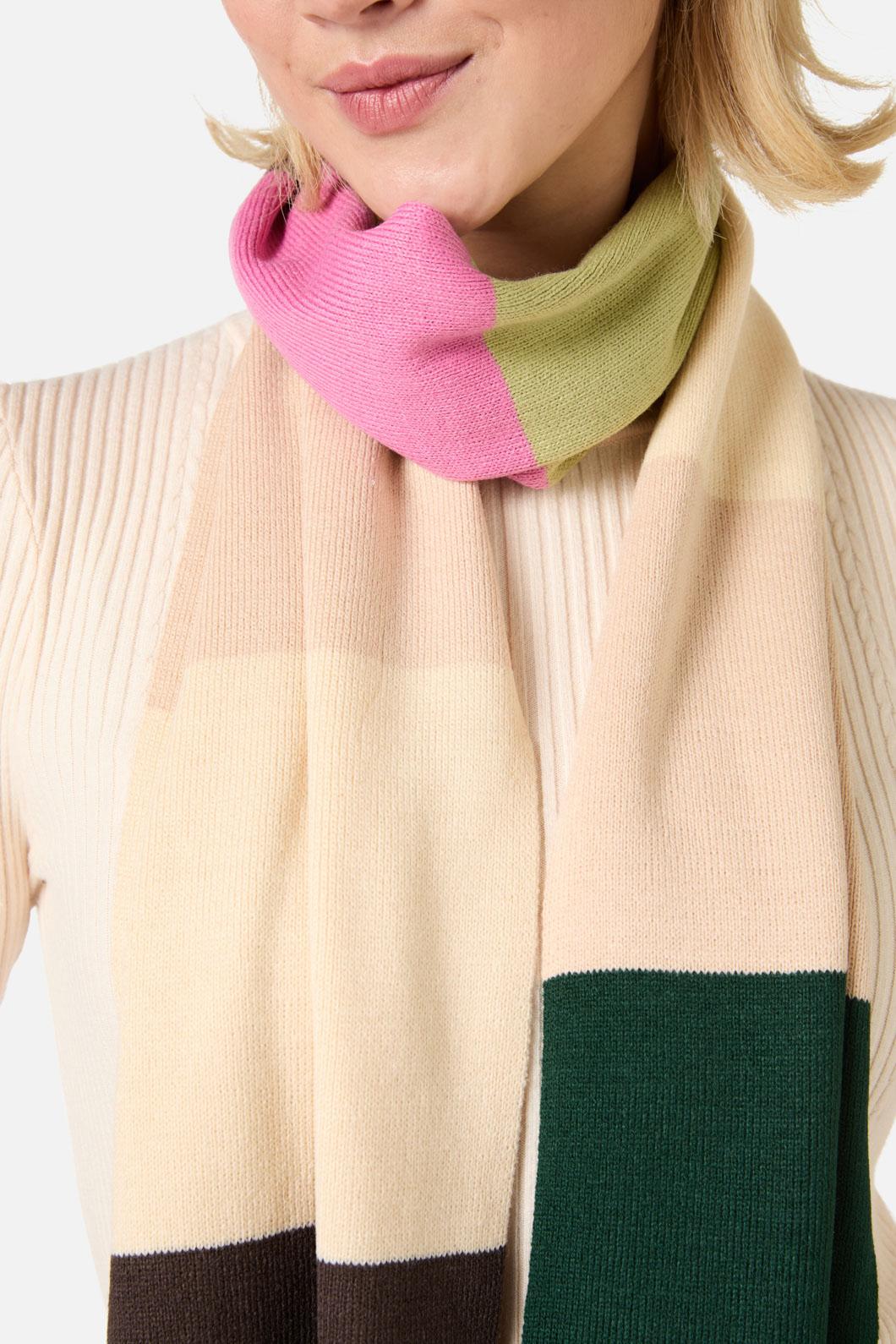 Pink Striped Knit Scarf - Image 3