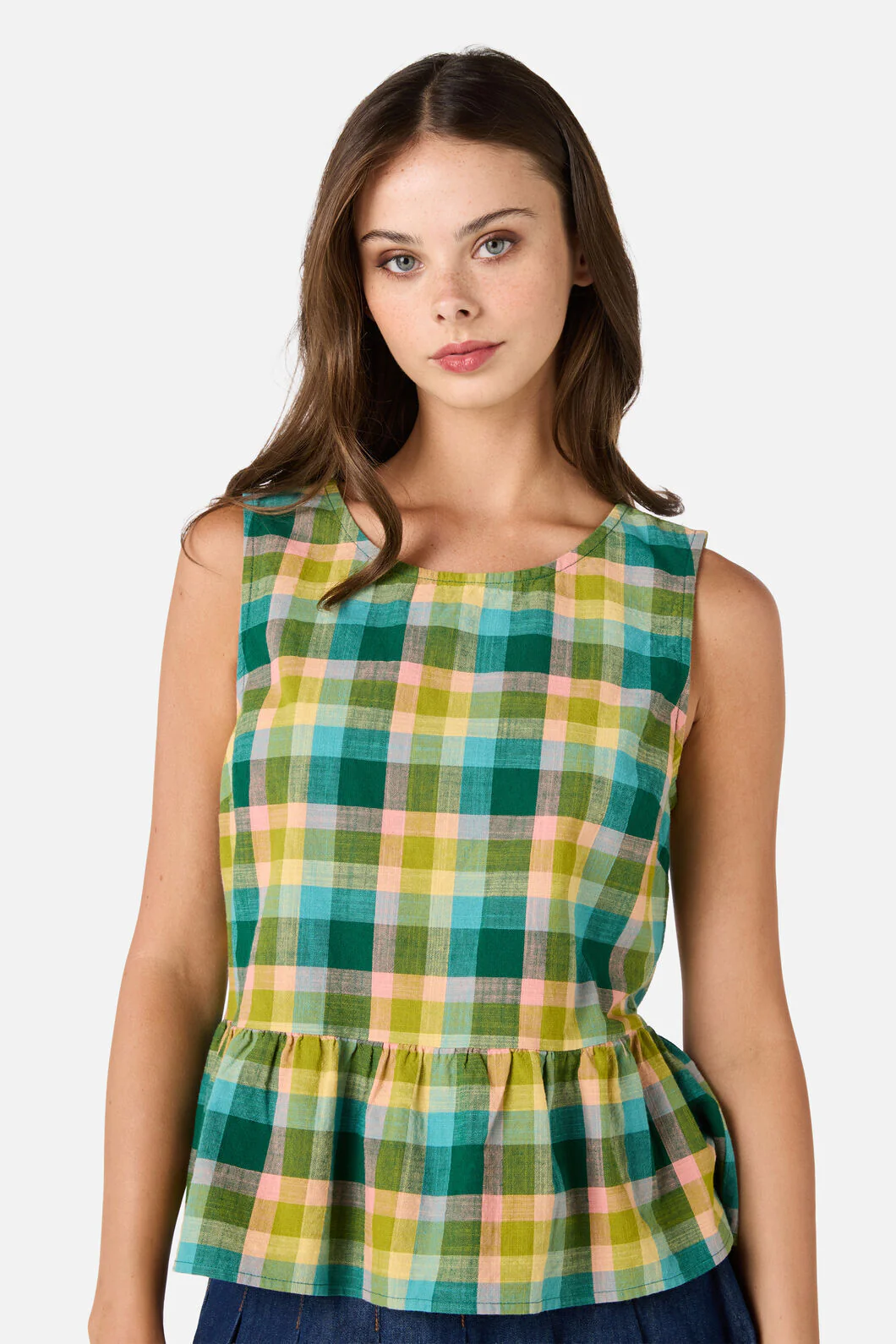 Piper Check Peplum Top - Image 2