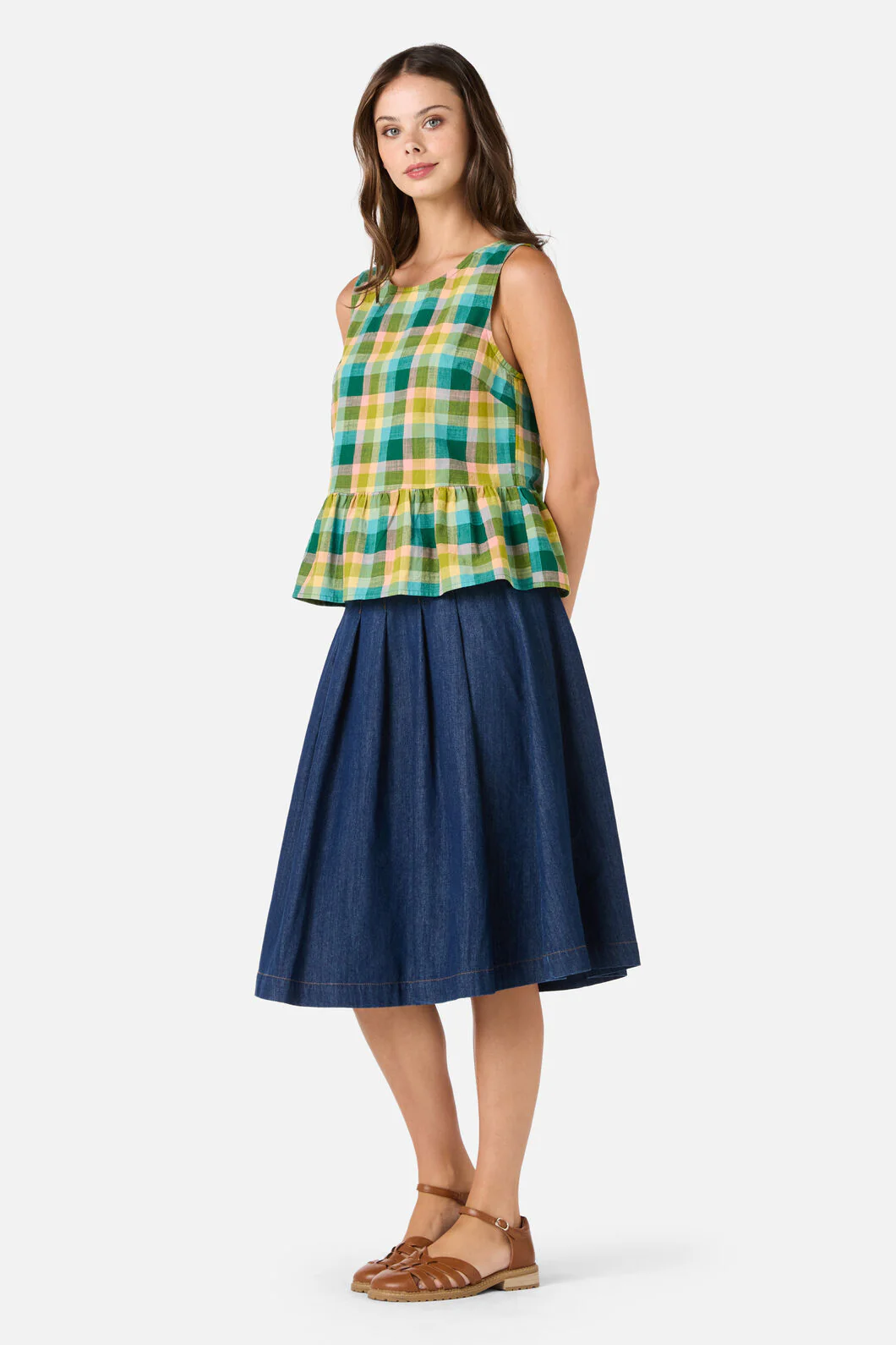 Piper Check Peplum Top - Image 4