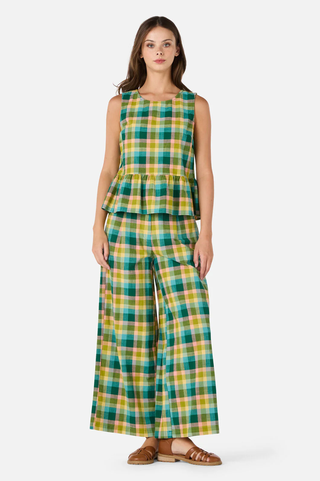 Piper Check Peplum Top - Image 7