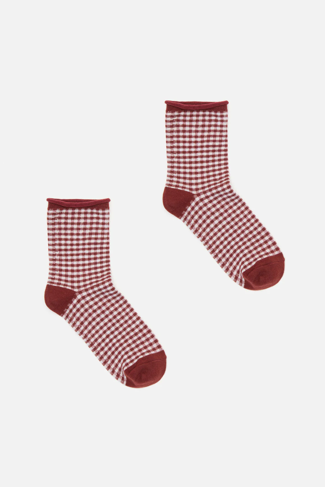 Red Check Ankle Sock