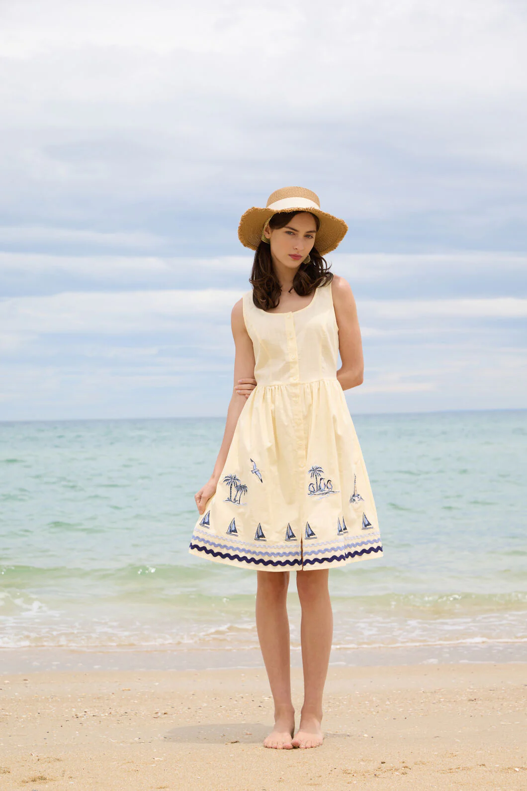 Seaside Toile Emb Mini Dress - Image 2