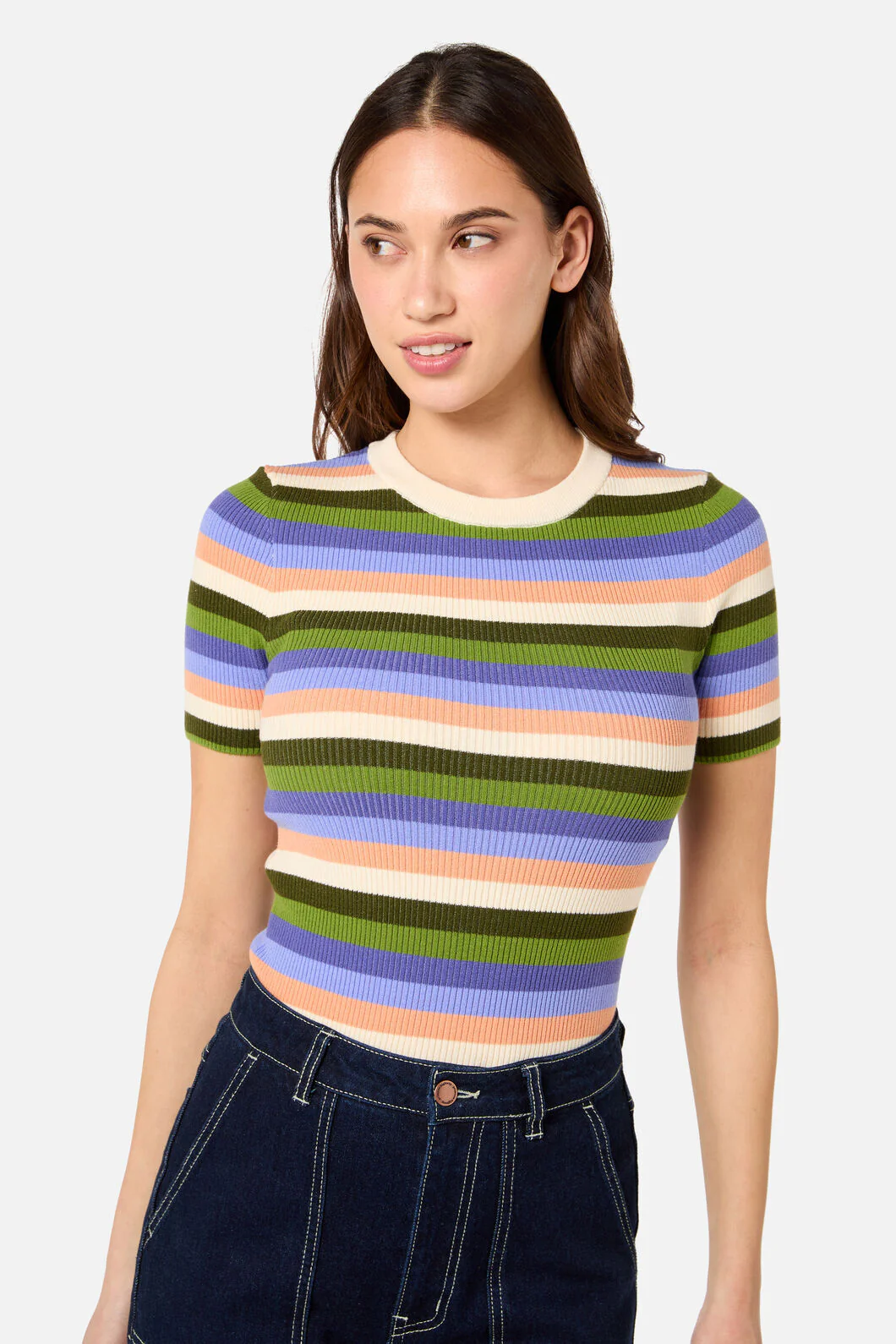 Skye Stripe Rib Knit Top - Image 12