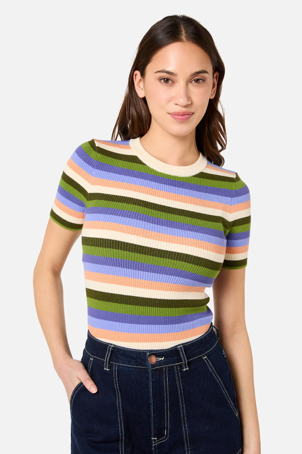 Skye Stripe Rib Knit Top - Image 7