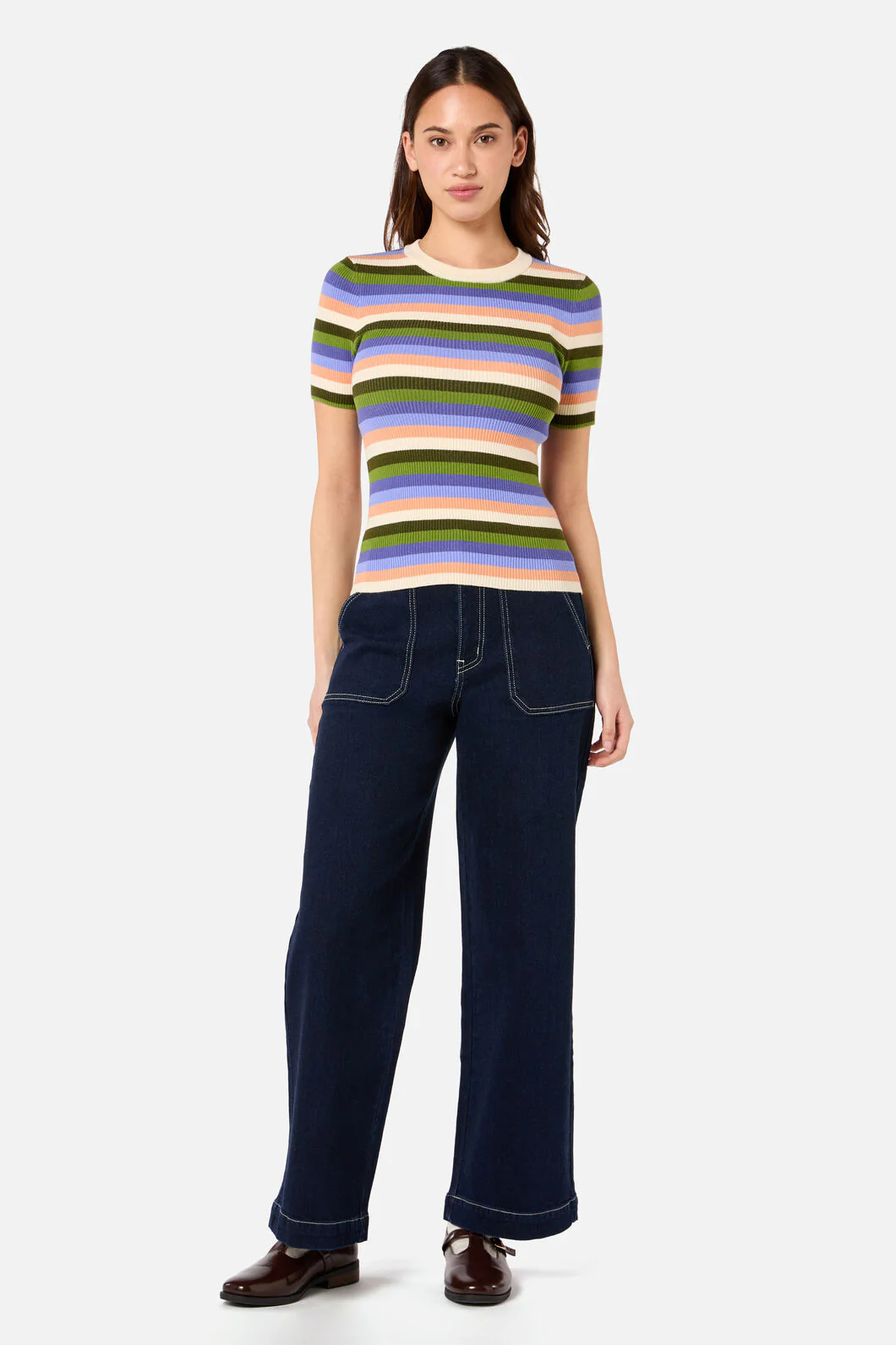 Skye Stripe Rib Knit Top - Image 9