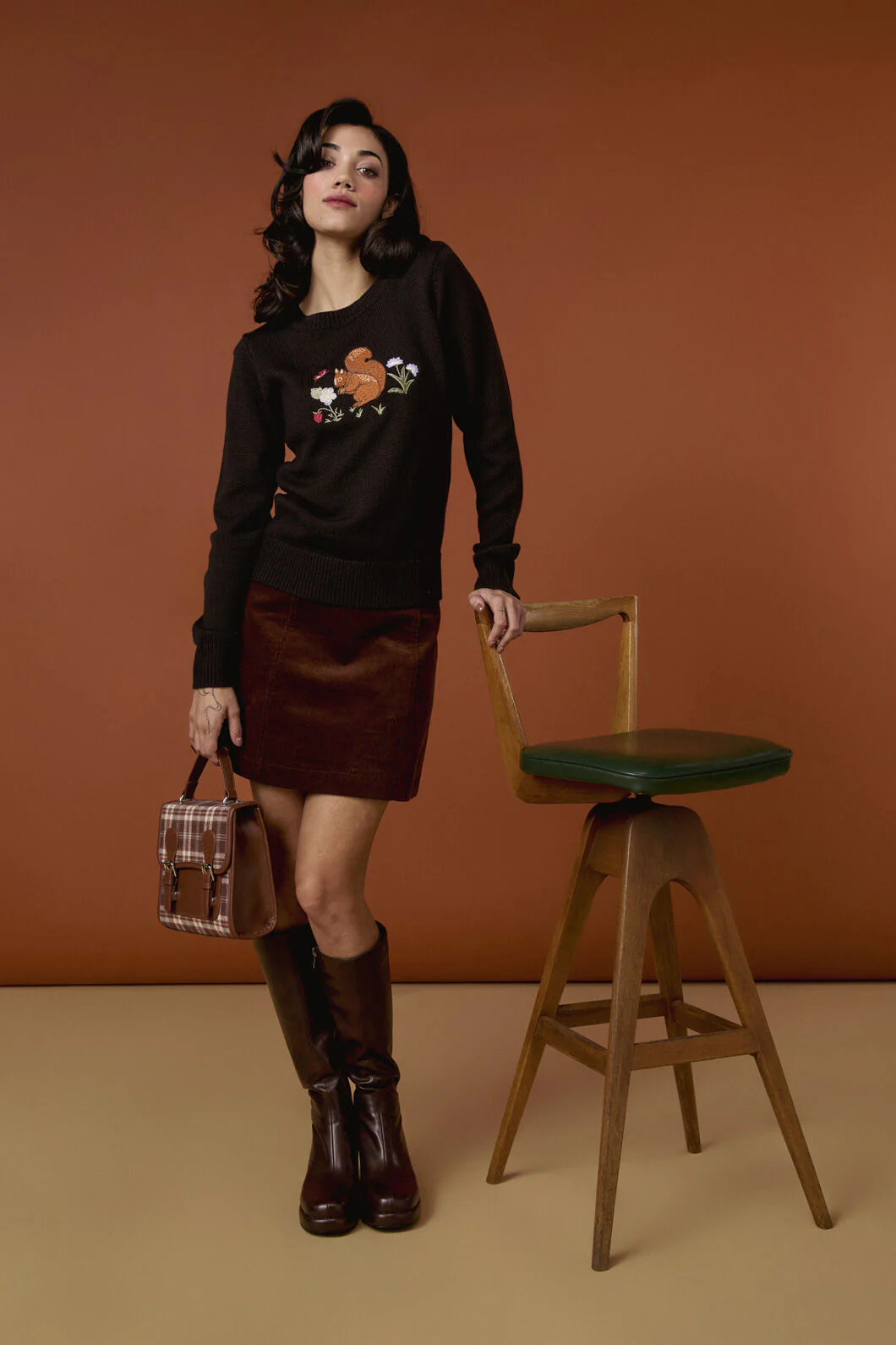 Squirrel Embroidered Jumper