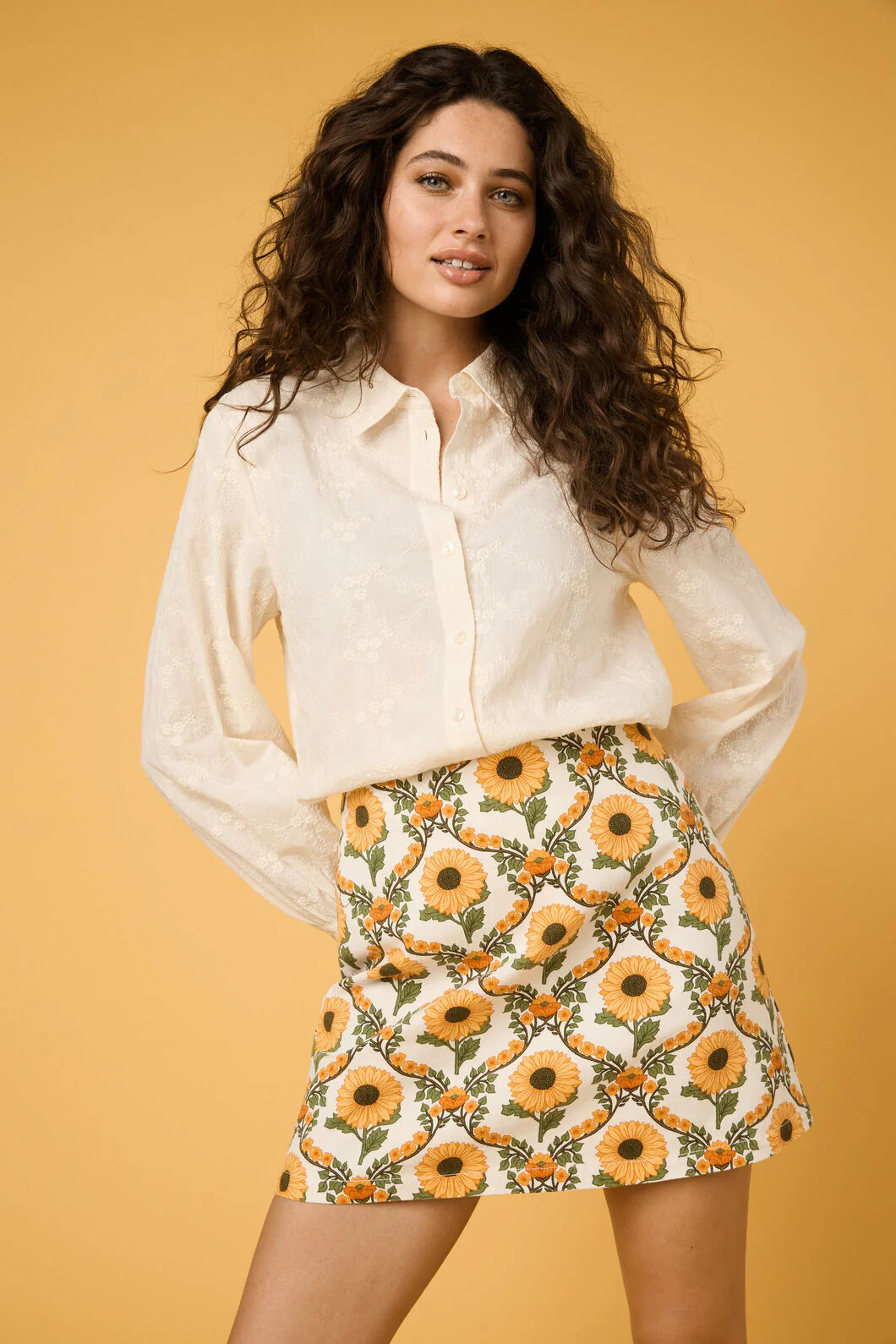 Sunflower Mini Skirt - Image 3
