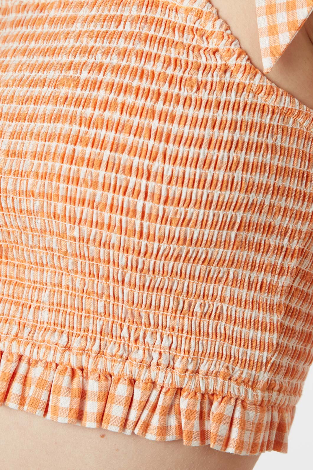 Tessa Check Shirred Top - Image 11