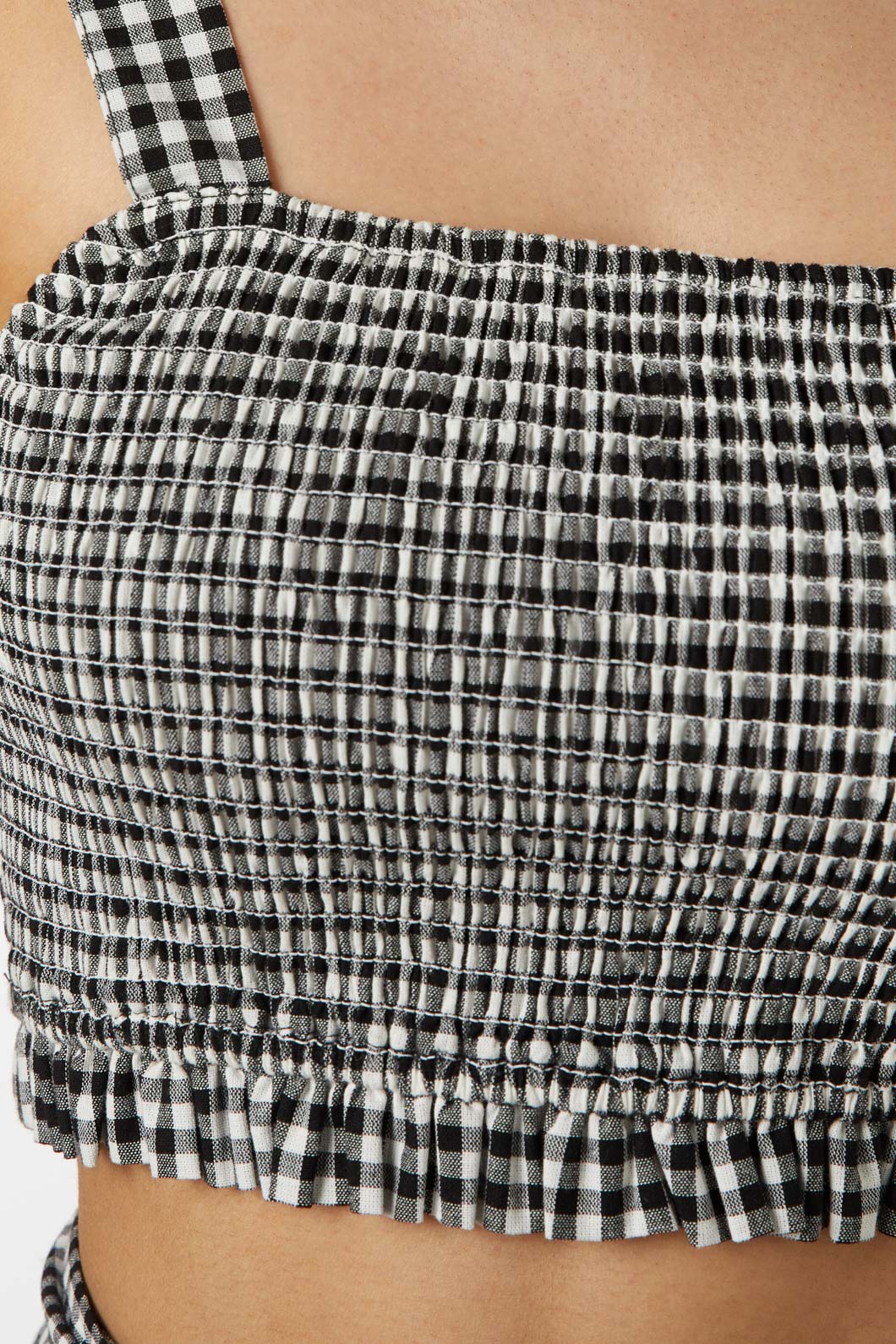 Tessa Check Shirred Top - Image 16