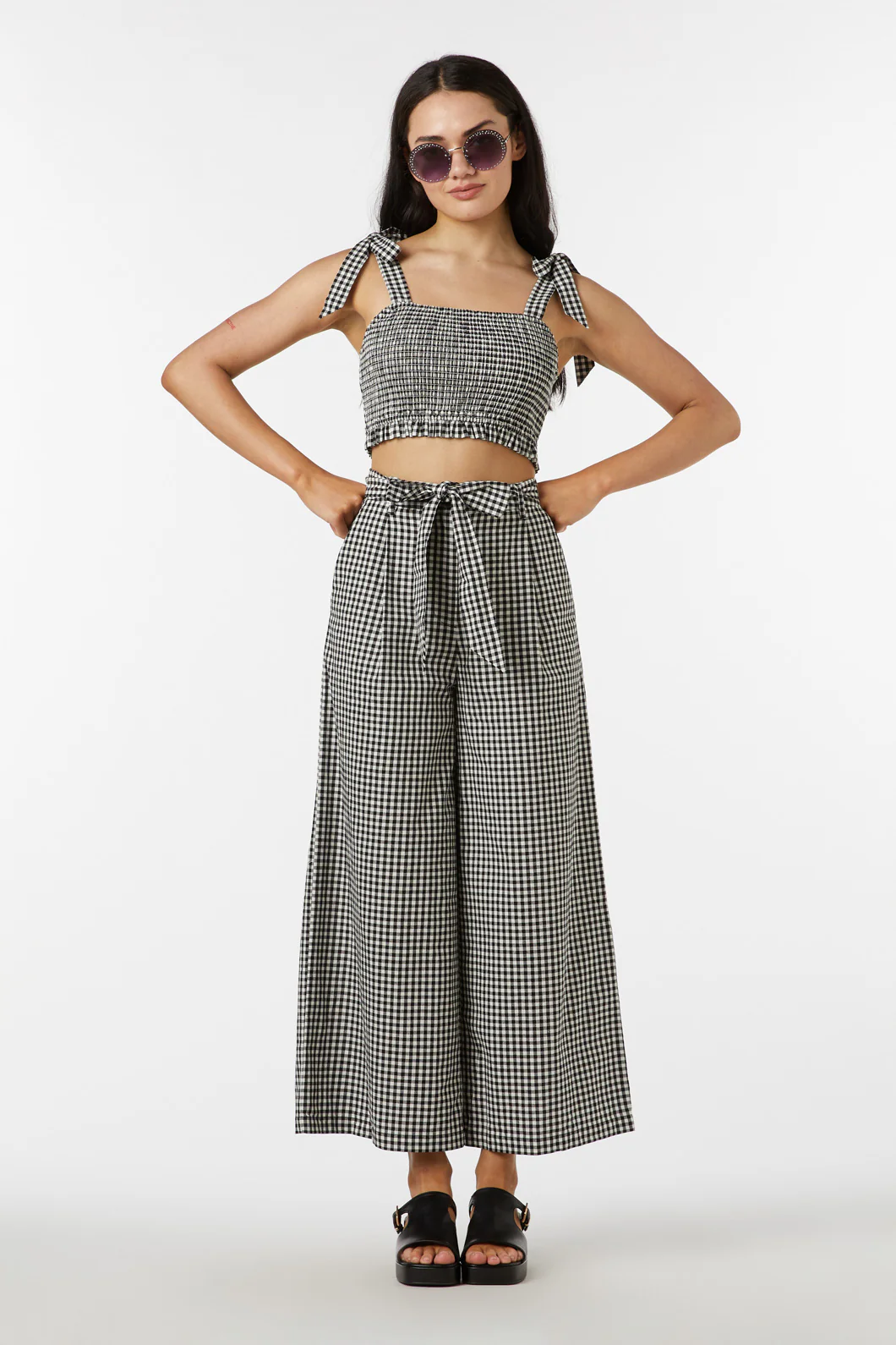 Tessa Check Shirred Top - Image 18