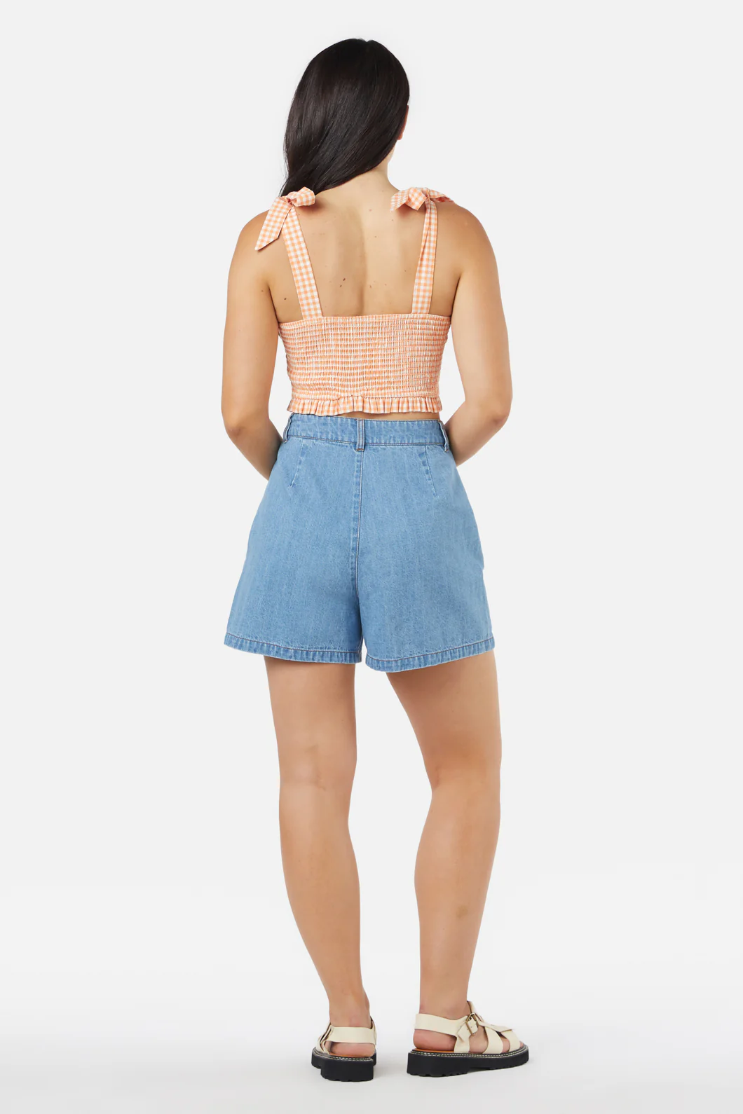 Tessa Check Shirred Top - Image 8