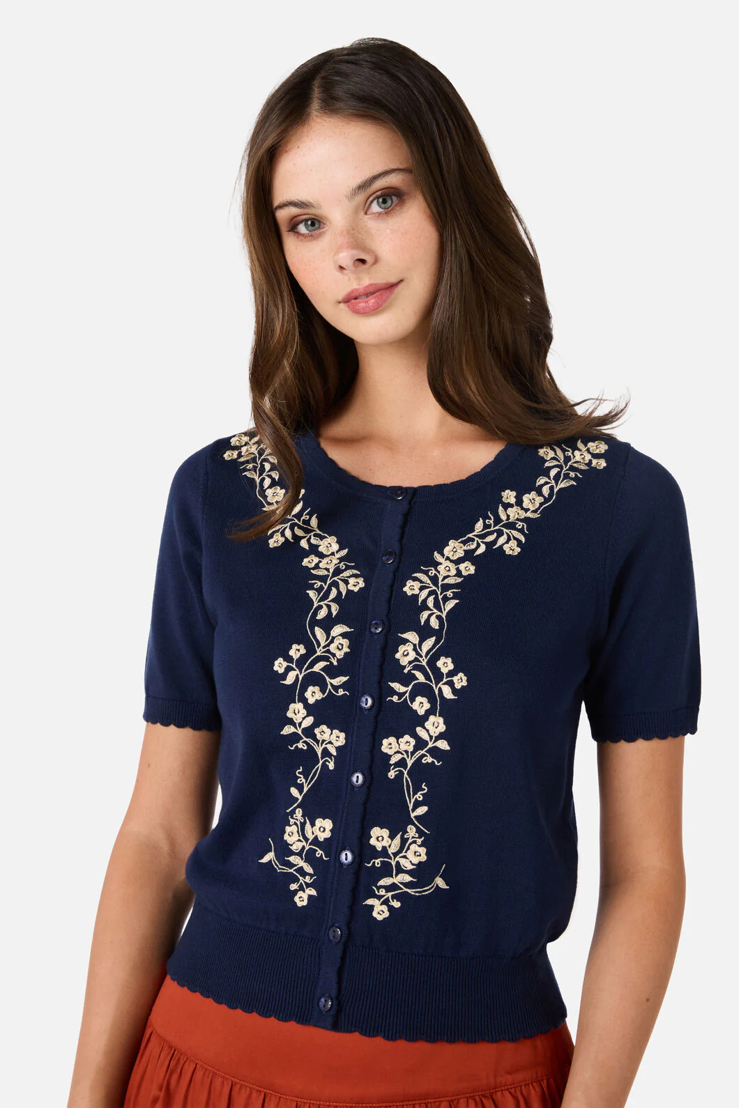 Whimsical Embroidered Cardigan