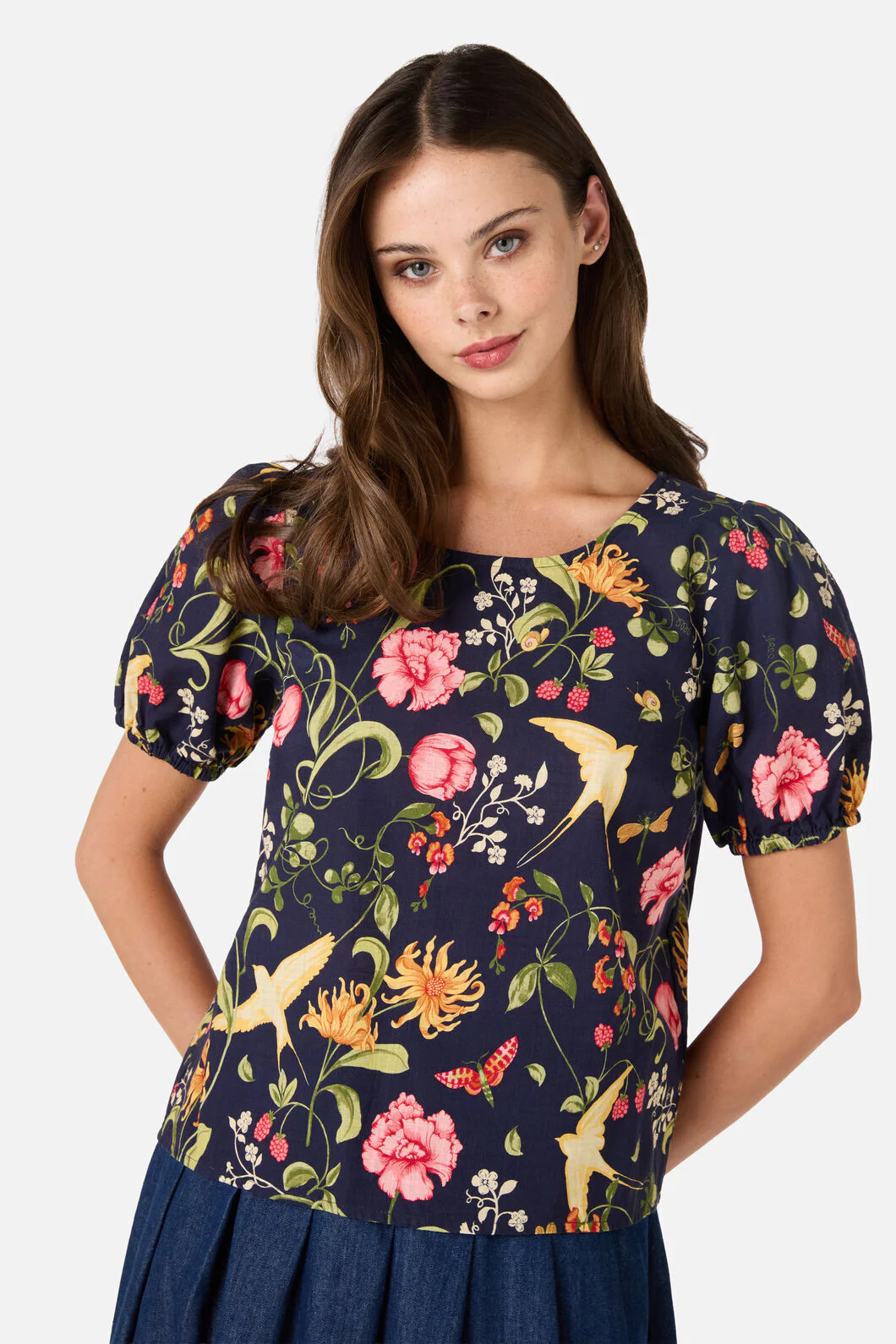 Whimsical Garden Sleeved Top