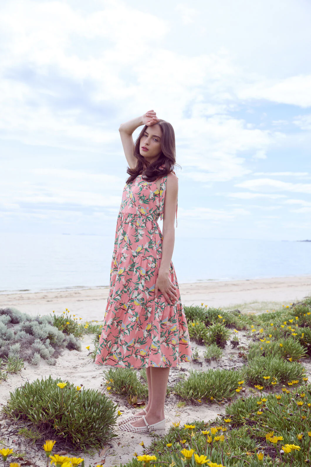 Yellow Robin Tiered Midi Dress - Image 3