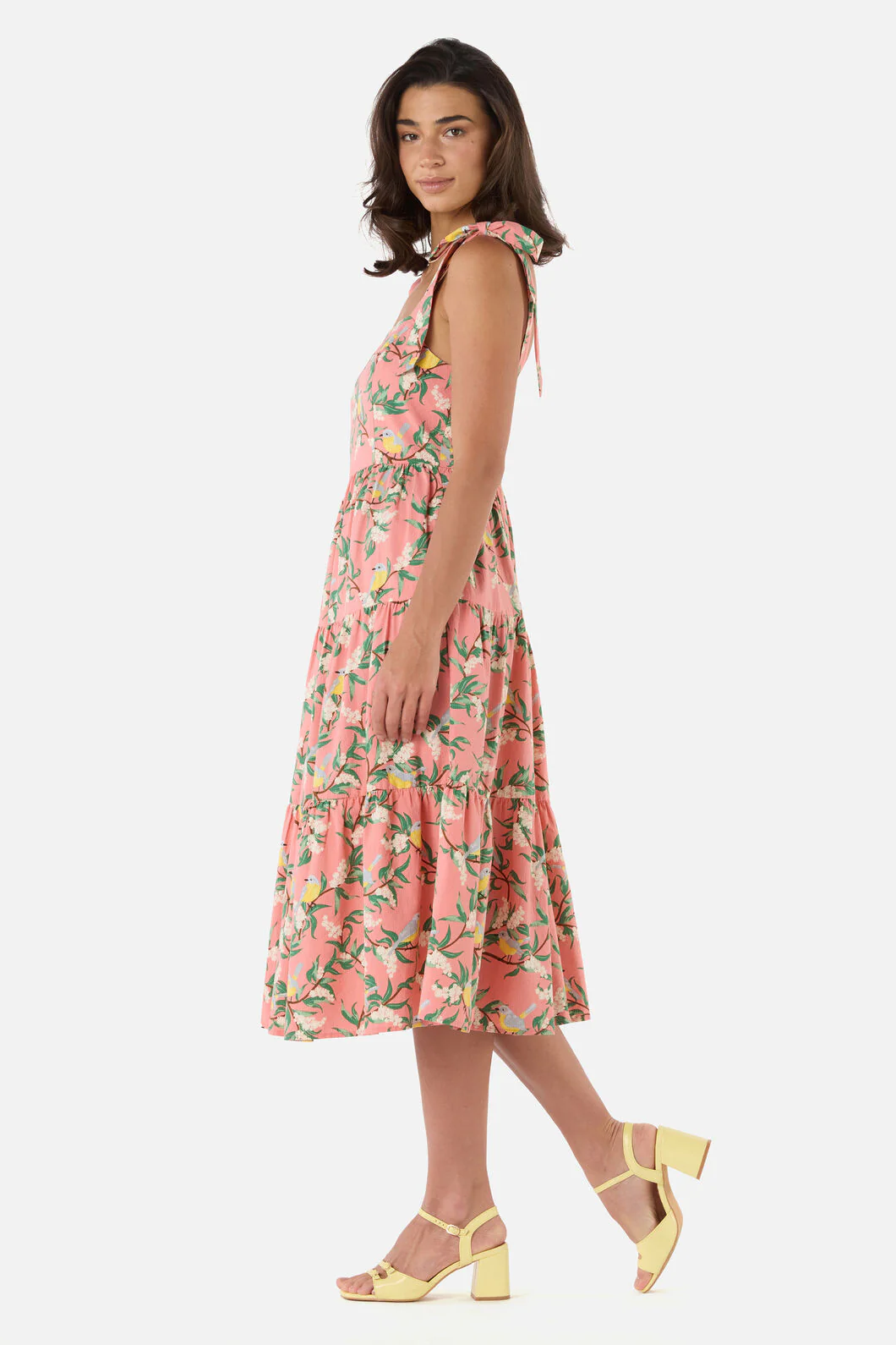 Yellow Robin Tiered Midi Dress - Image 4